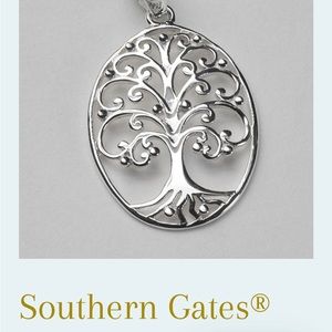Southern Gates Oak Tree Pendant, earrings and chain- sterling silver